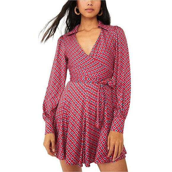 Free People It Takes Two Long Sleeve Minidress In Pop Combo - S - Picture 2 of 3